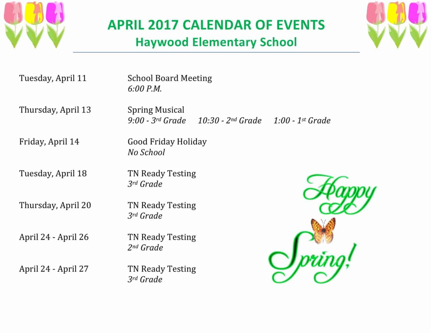 School Calendar Haywood County Schools