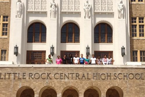 HHS Girls Step Team Members at historic Little Rock Central High School